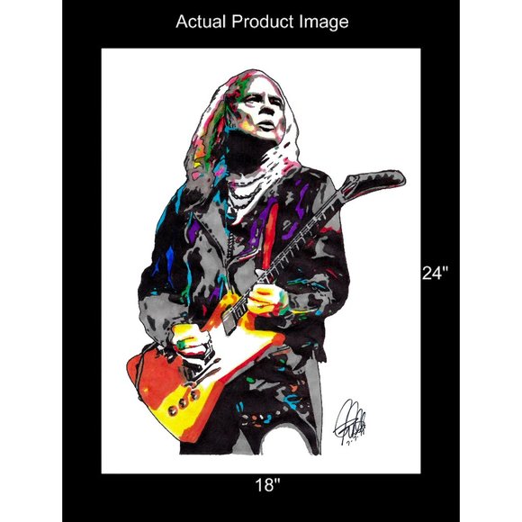 Rickey Medlocke Lynyrd Skynyrd Guitar Rock Poster Print Wall Art 18x24 - Picture 2 of 5